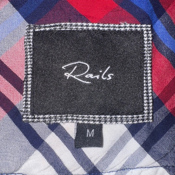 Rails Hunter Plaid Button Down White/Red/Blue Shirt Size medium. EUC - Picture 7 of 10
